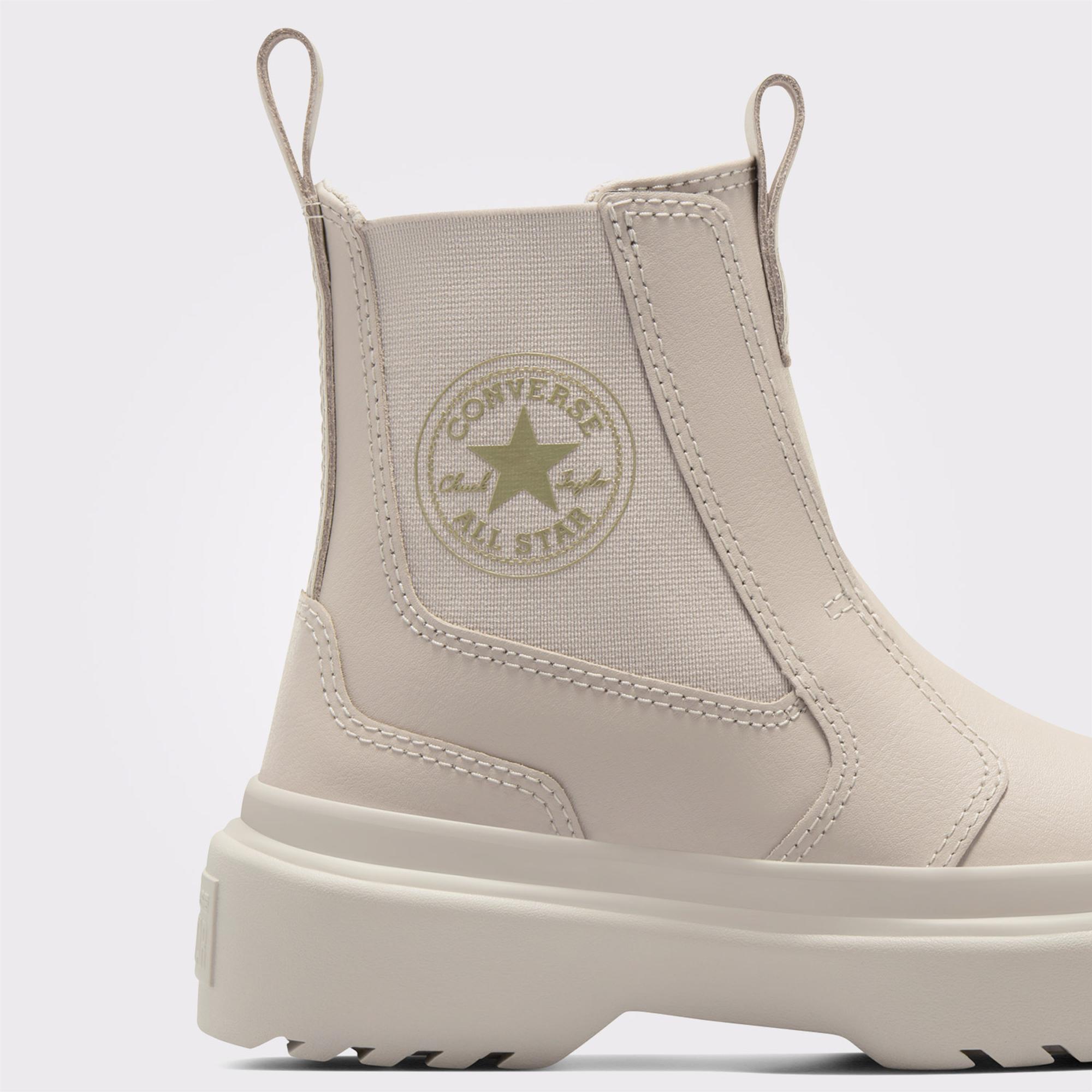 Converse Chuck Taylor All Star Chelsea Lugged Genç Krem Deri Bot