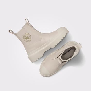  Converse Chuck Taylor All Star Chelsea Lugged Genç Krem Deri Bot