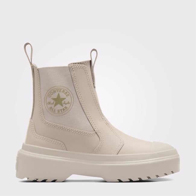  Converse Chuck Taylor All Star Chelsea Lugged Genç Krem Deri Bot