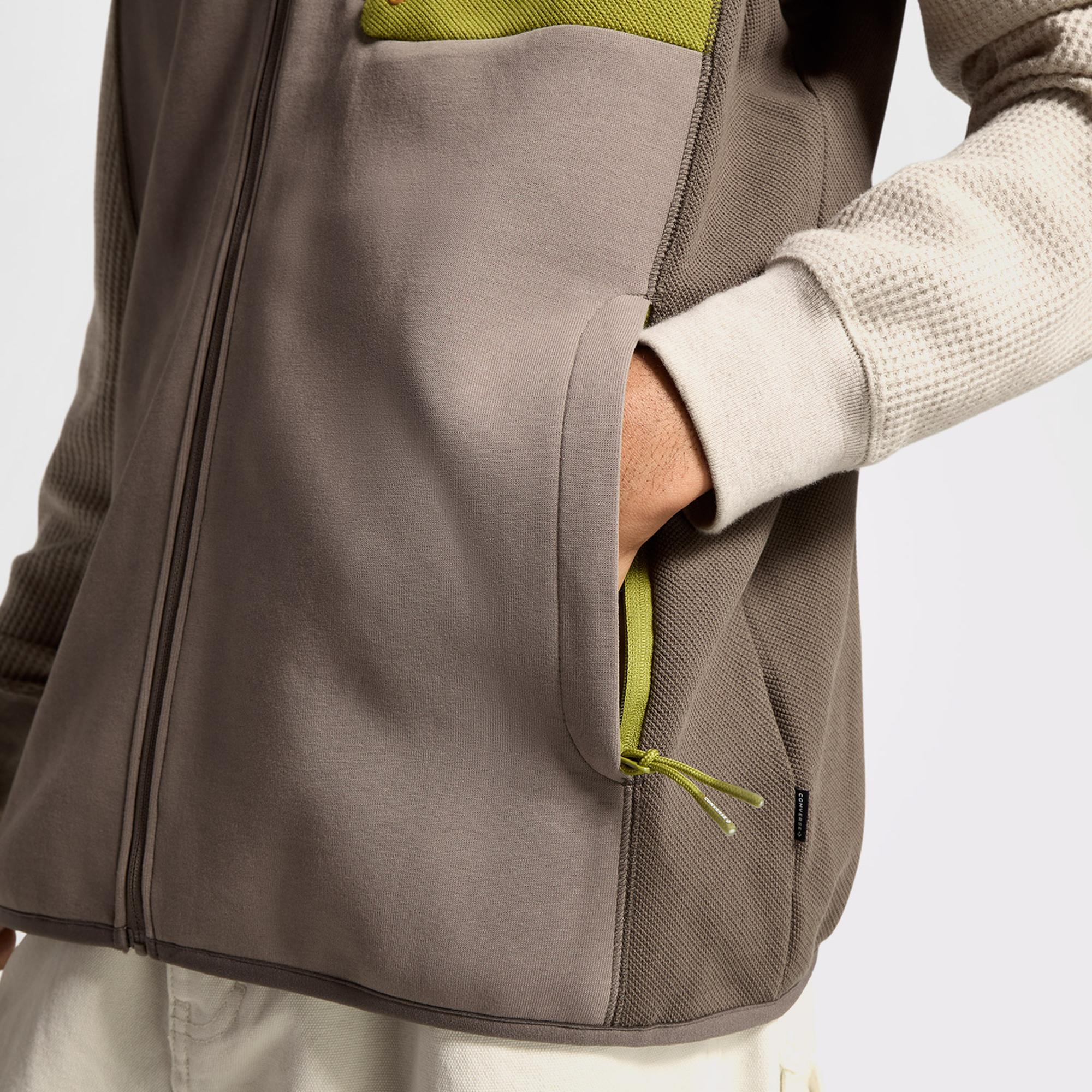 Converse Erkek Dik Yaka Kahverengi Yelek