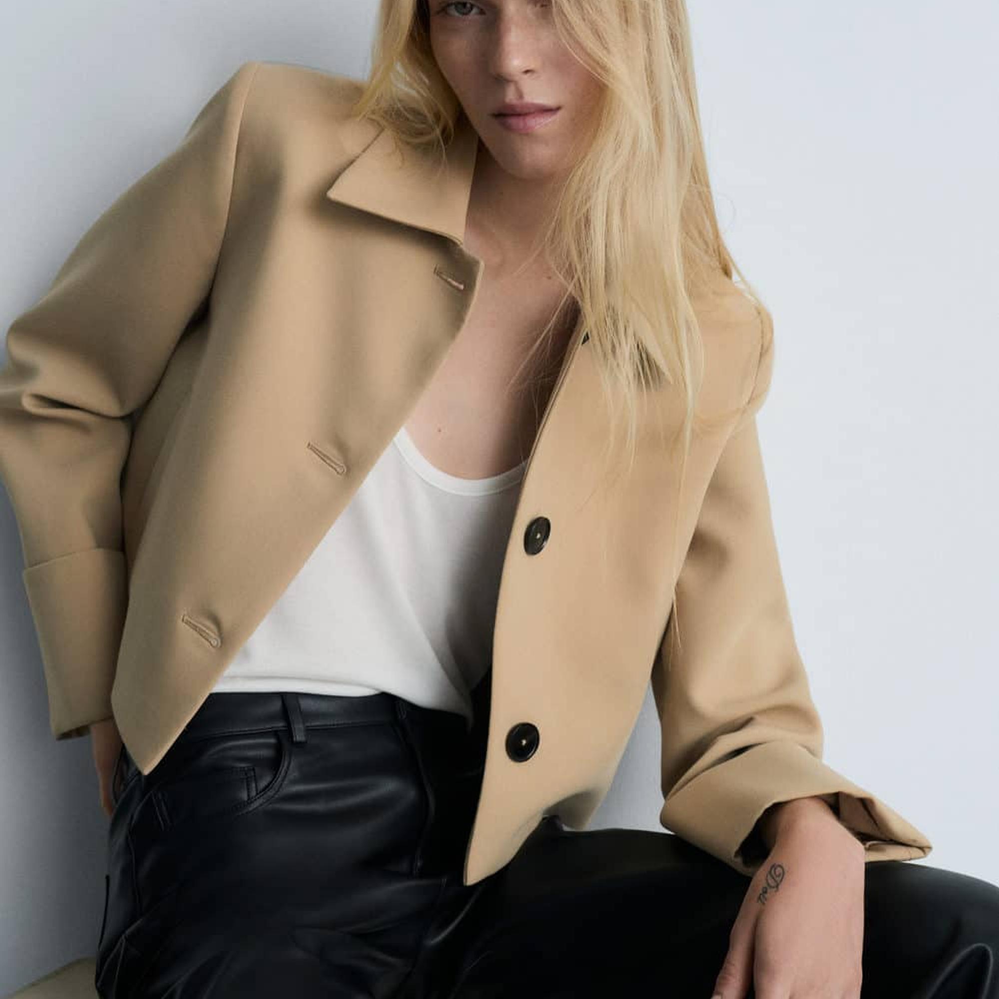 Mango Kadın Düğmeli Kalıplı Ceket Kahverengi