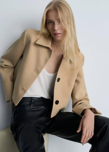  Mango Kadın Düğmeli Kalıplı Ceket Kahverengi