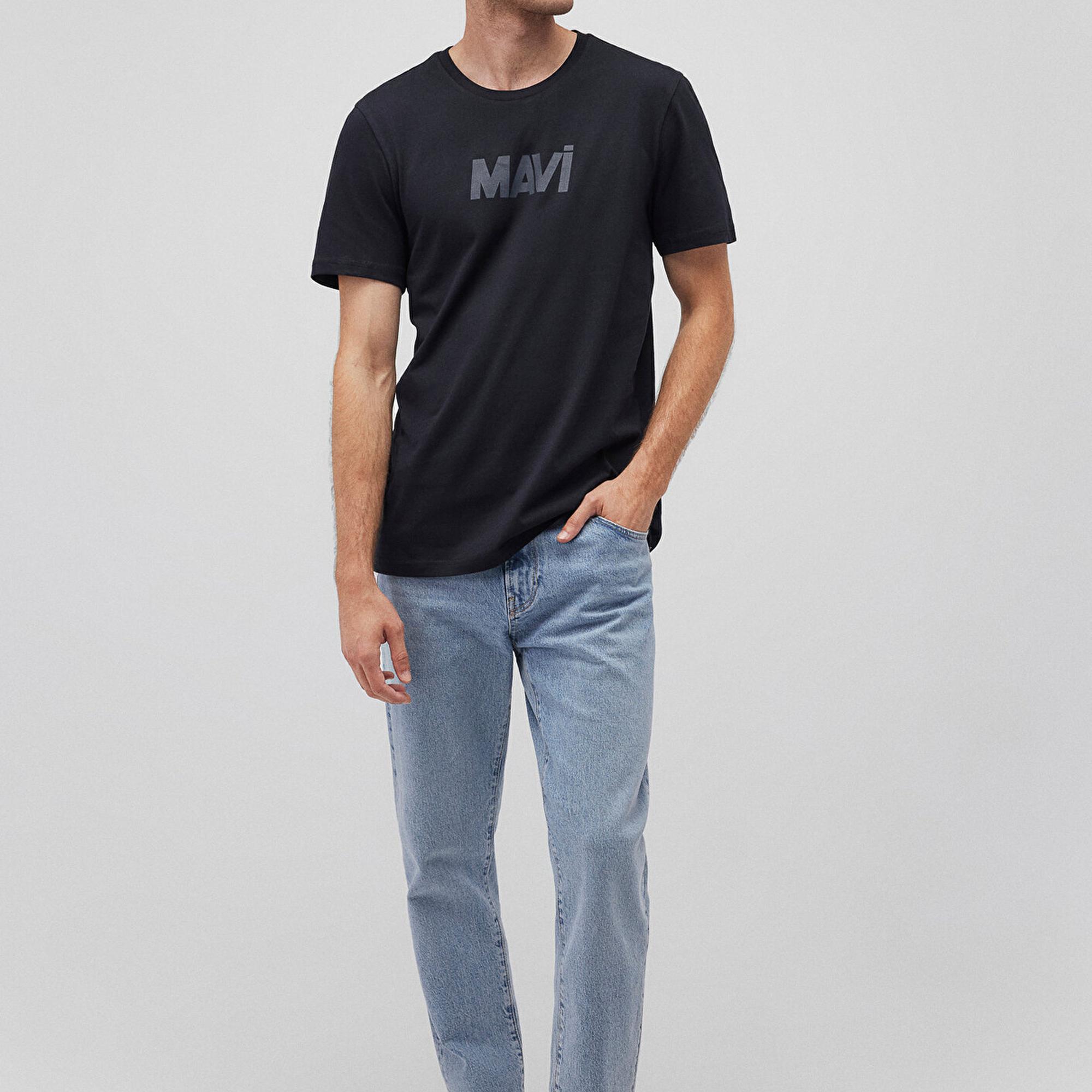 Mavi Mavi Logo Baskılı Siyah Tişört Slim Fit / Dar Kesim 066846-900