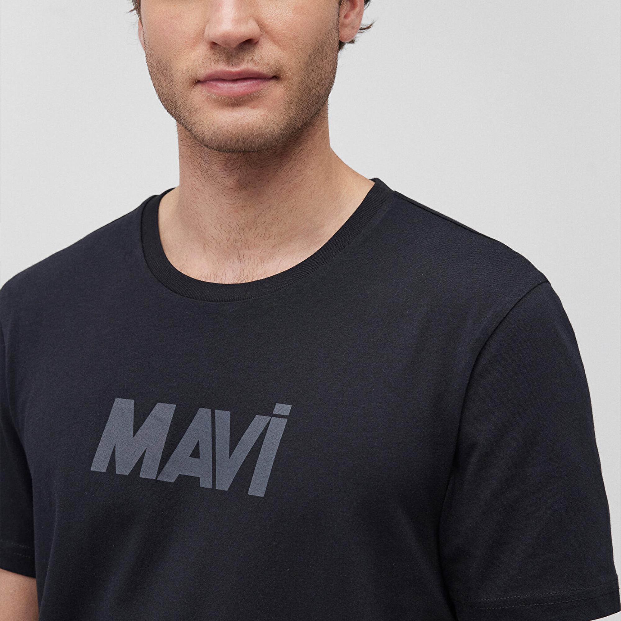 Mavi Mavi Logo Baskılı Siyah Tişört Slim Fit / Dar Kesim 066846-900