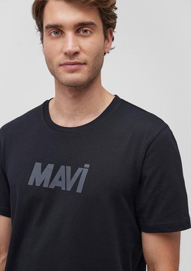  Mavi Mavi Logo Baskılı Siyah Tişört Slim Fit / Dar Kesim 066846-900
