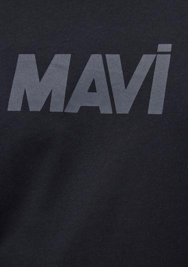  Mavi Mavi Logo Baskılı Siyah Tişört Slim Fit / Dar Kesim 066846-900