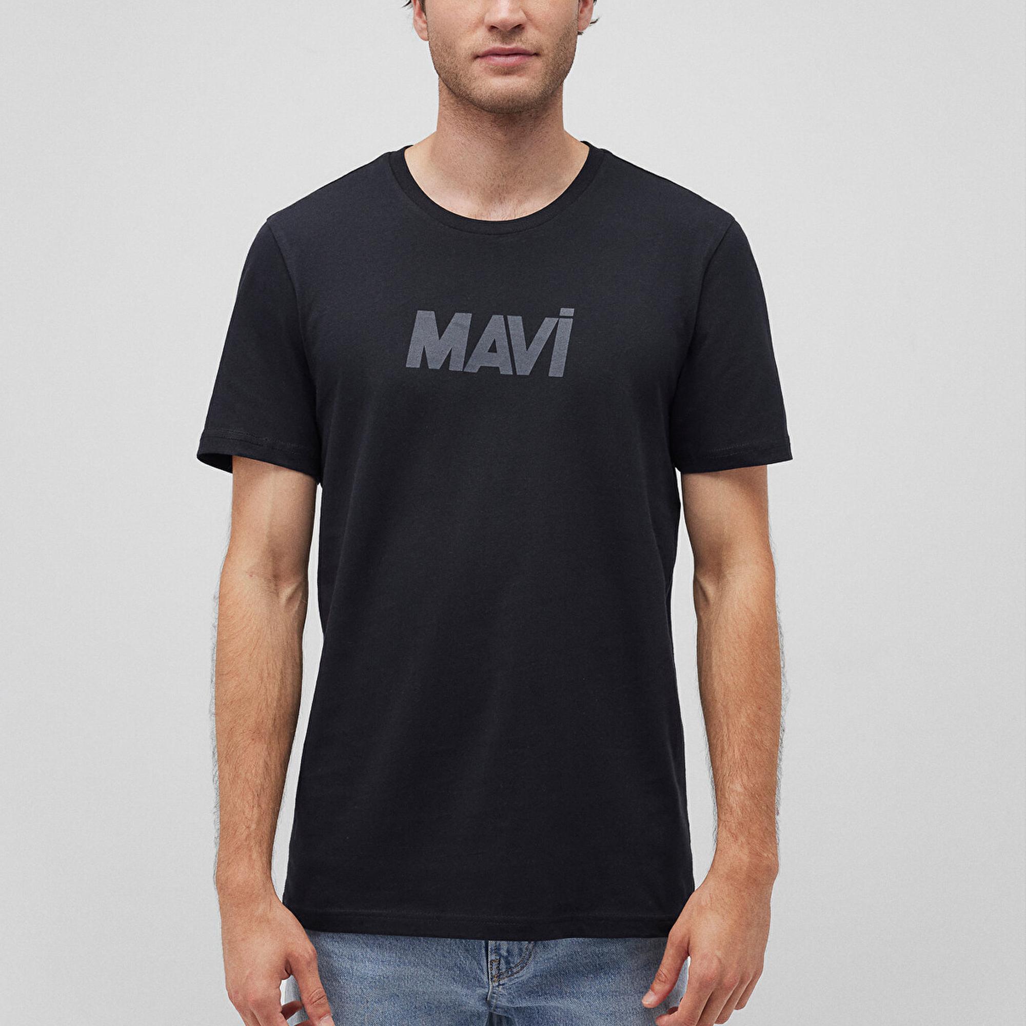 Mavi Mavi Logo Baskılı Siyah Tişört Slim Fit / Dar Kesim 066846-900