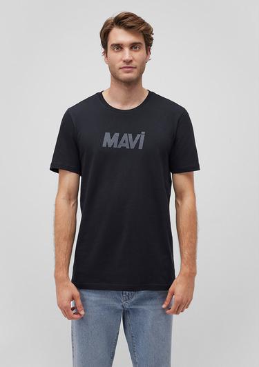  Mavi Mavi Logo Baskılı Siyah Tişört Slim Fit / Dar Kesim 066846-900