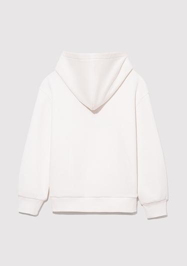  Mavi Mavi Logo Baskılı Kapüşonlu Beyaz Sweatshirt 7610035-81964