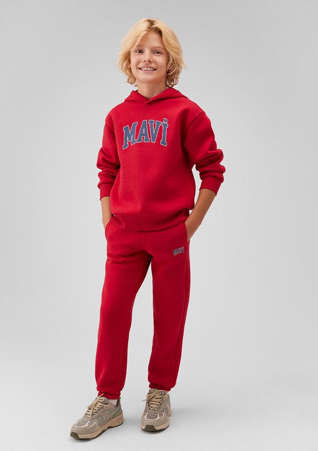  Mavi Mavi Logo Baskılı Kırmızı Eşofman Altı 6010000-70464