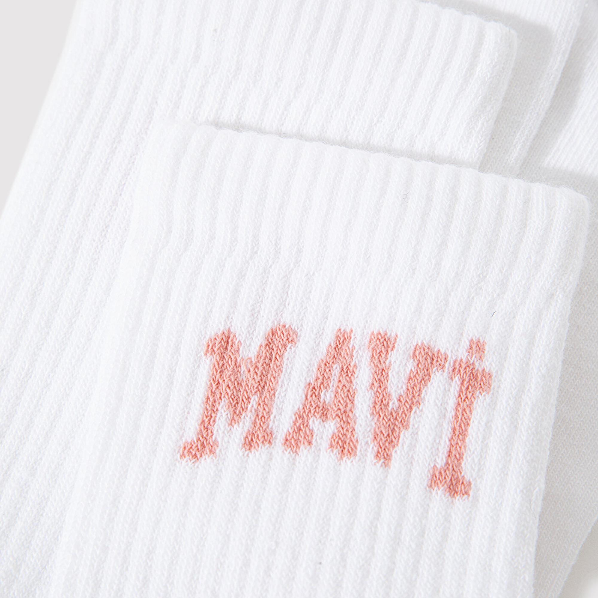 Mavi Mavi Logo Detaylı Beyaz Soket Çorap 1912726-620