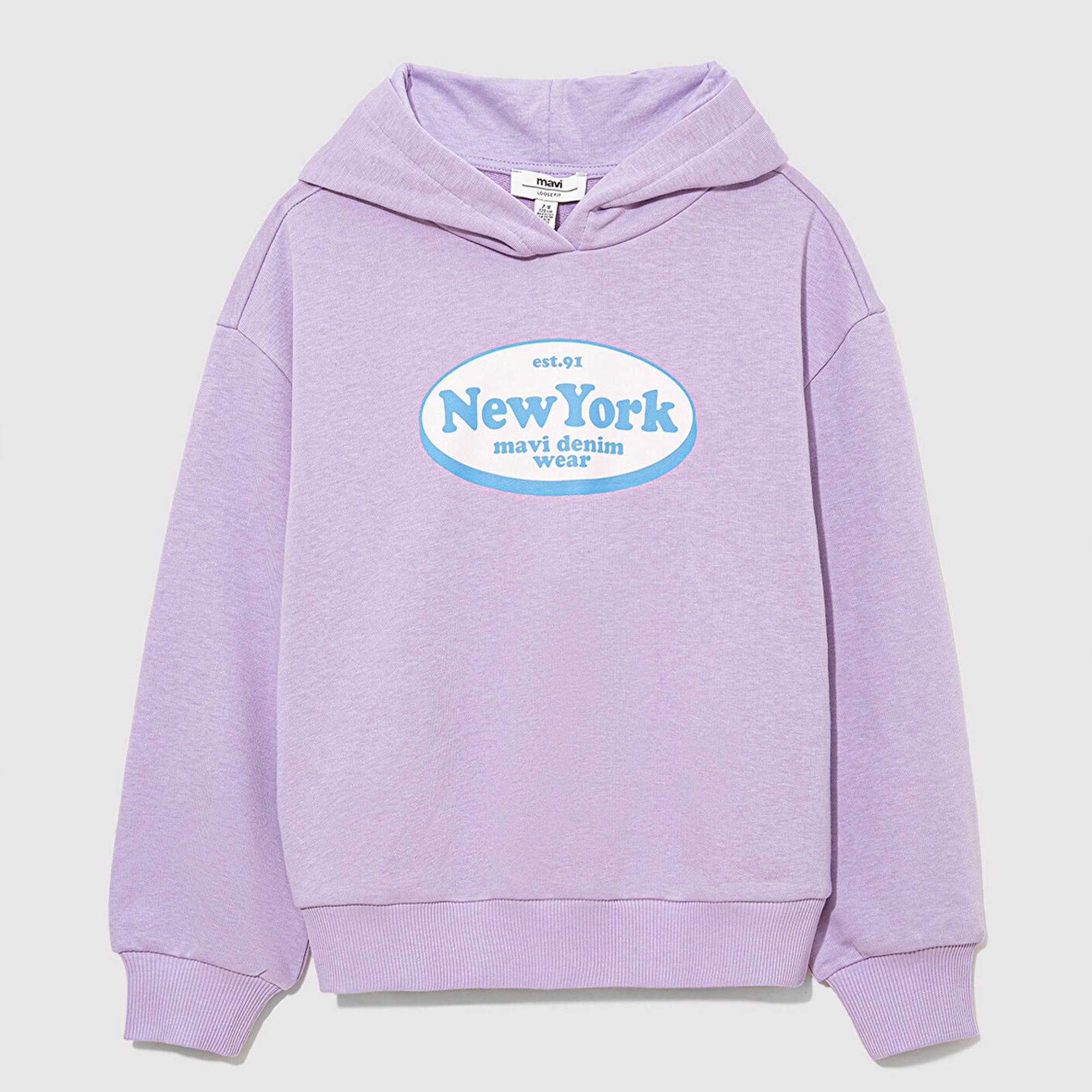 Mavi New York Baskılı Mor Sweatshirt 7S10063-70519