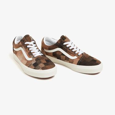  Vans Old Skool Checkerboard Unisex Kahverengi Sneaker