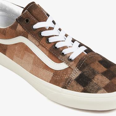  Vans Old Skool Checkerboard Unisex Kahverengi Sneaker