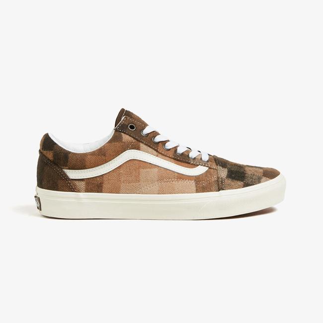  Vans Old Skool Checkerboard Unisex Kahverengi Sneaker