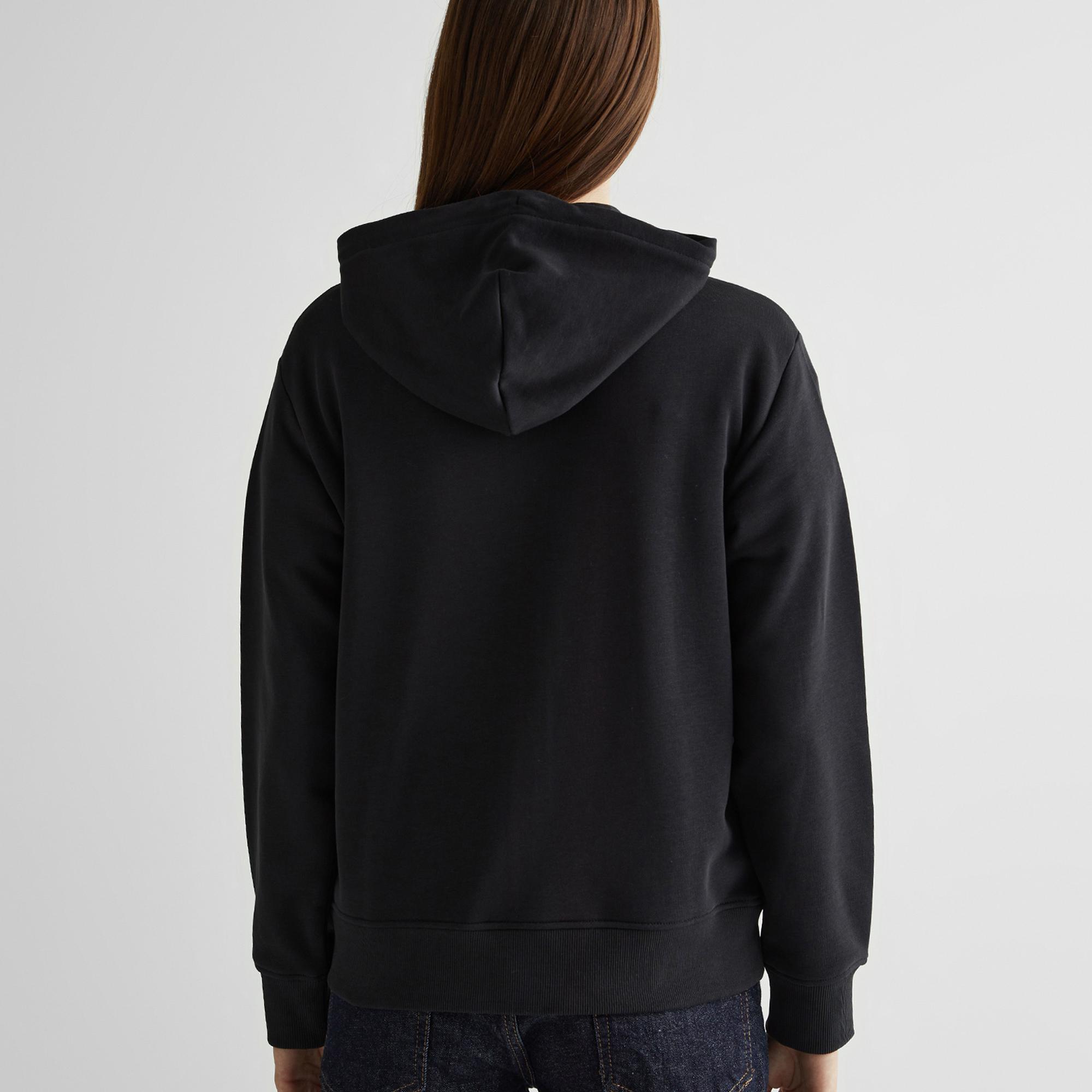 GANT Kadın Siyah Relaxed Fit Kapüşonlu Sweatshirt