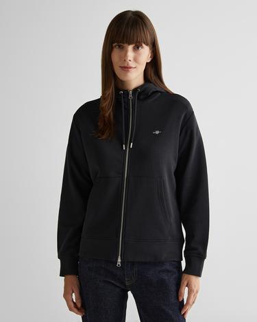  GANT Kadın Siyah Relaxed Fit Kapüşonlu Sweatshirt