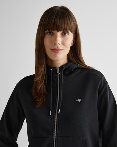  GANT Kadın Siyah Relaxed Fit Kapüşonlu Sweatshirt