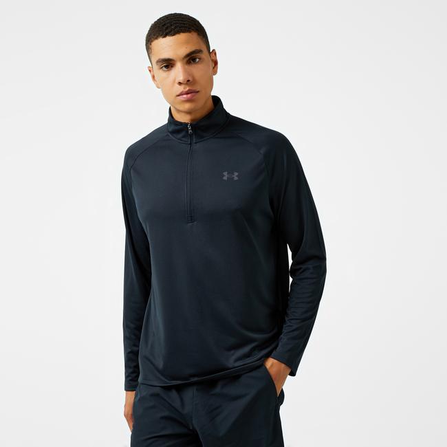  Under Armour Tech 2.0 1/2 Zipped Erkek Siyah Uzun Kollu T-Shirt