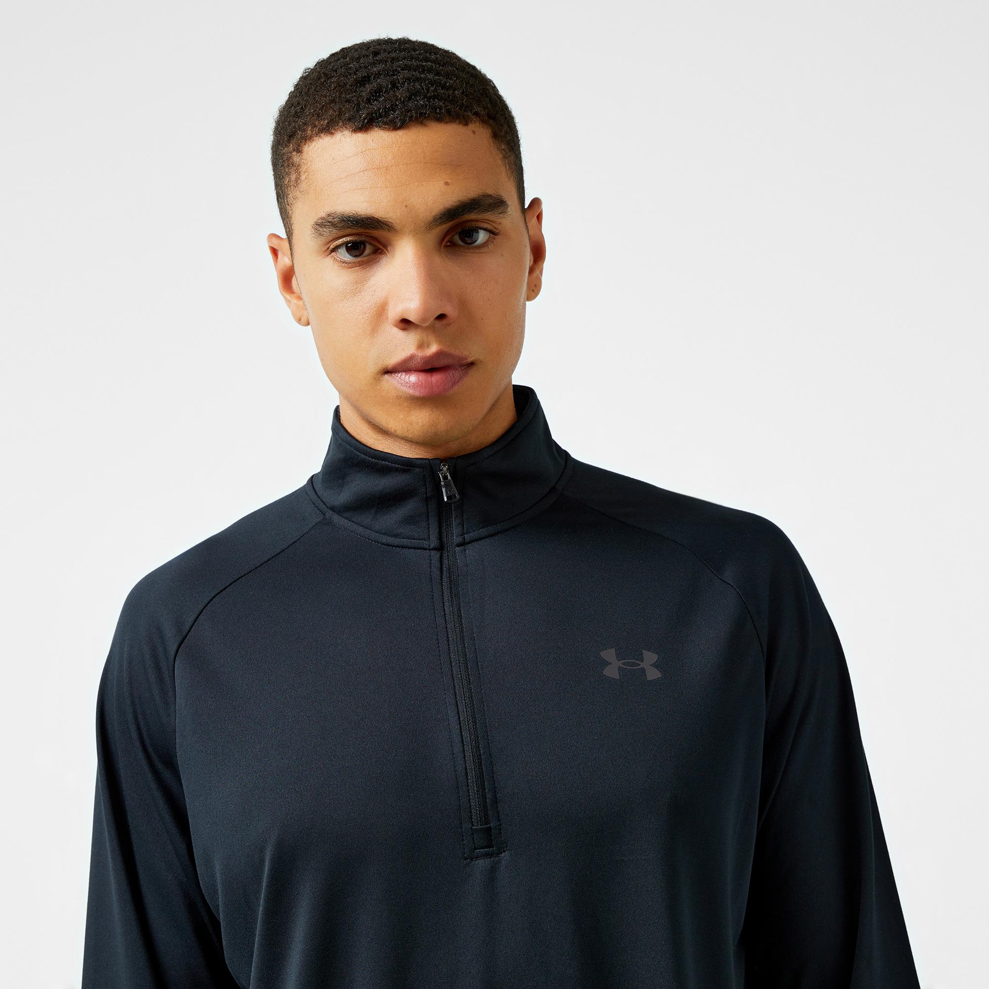Under Armour Tech 2.0 1/2 Zipped Erkek Siyah Uzun Kollu T-Shirt