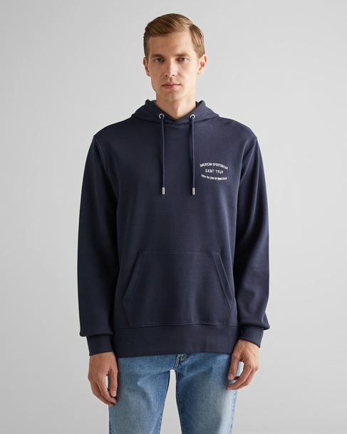  GANT Erkek Lacivert Regular Fit Kapüşonlu Logolu Sweatshirt