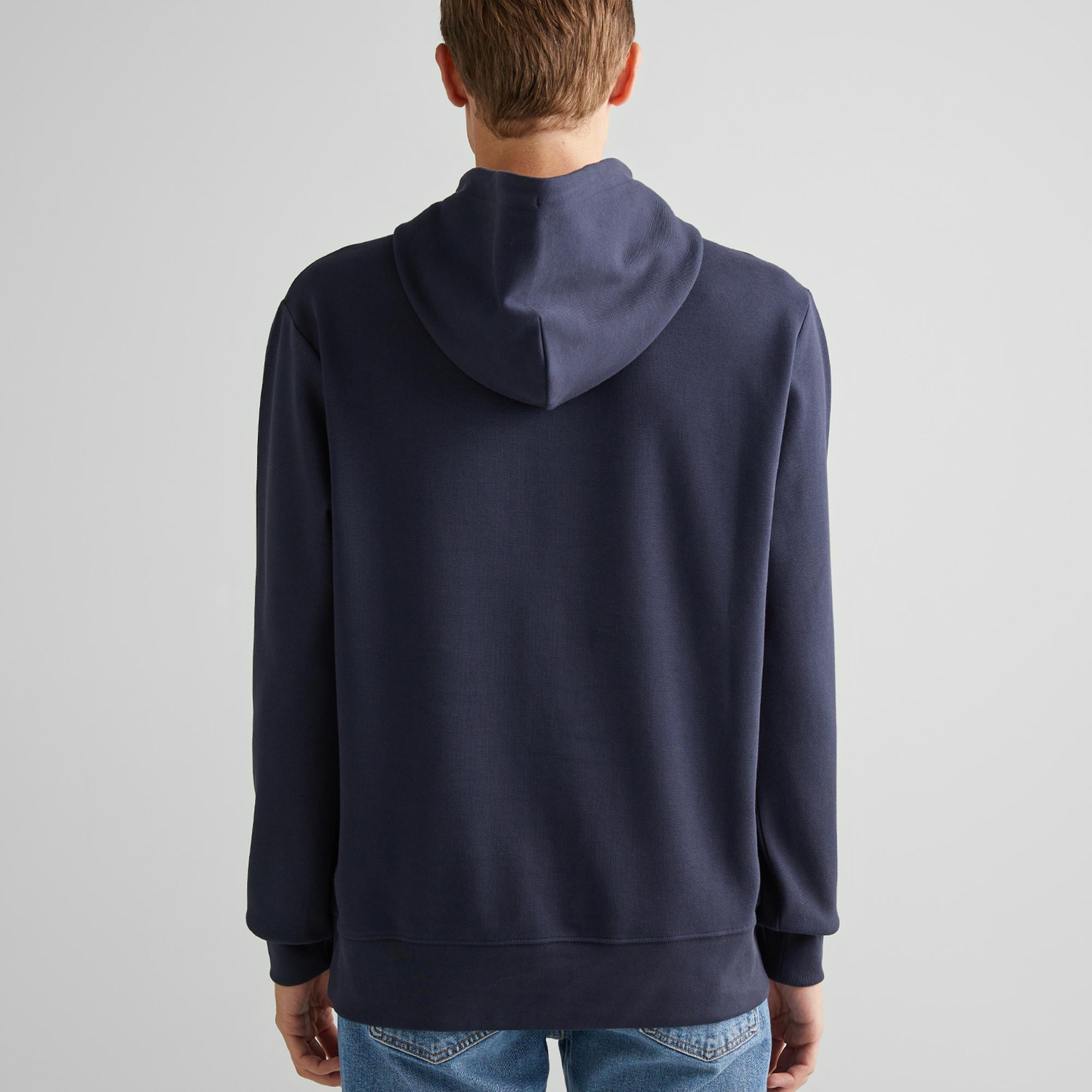 GANT Erkek Lacivert Regular Fit Kapüşonlu Logolu Sweatshirt