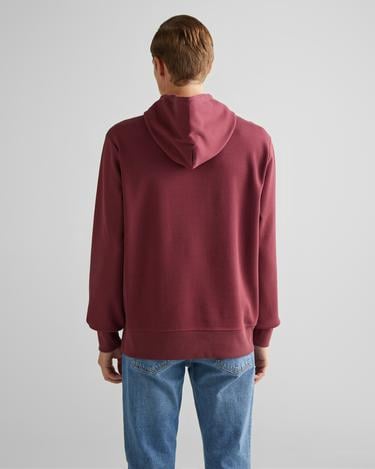  GANT Erkek Bordo Regular Fit Kapüşonlu Logolu Sweatshirt