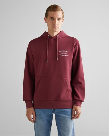  GANT Erkek Bordo Regular Fit Kapüşonlu Logolu Sweatshirt