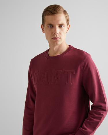  GANT Erkek Bordo Regular Fit Bisiklet Yaka Logolu Sweatshirt