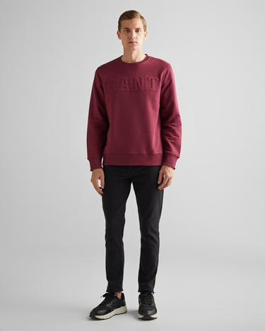  GANT Erkek Bordo Regular Fit Bisiklet Yaka Logolu Sweatshirt