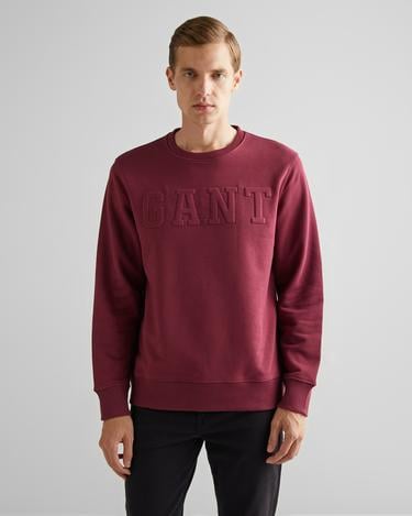  GANT Erkek Bordo Regular Fit Bisiklet Yaka Logolu Sweatshirt