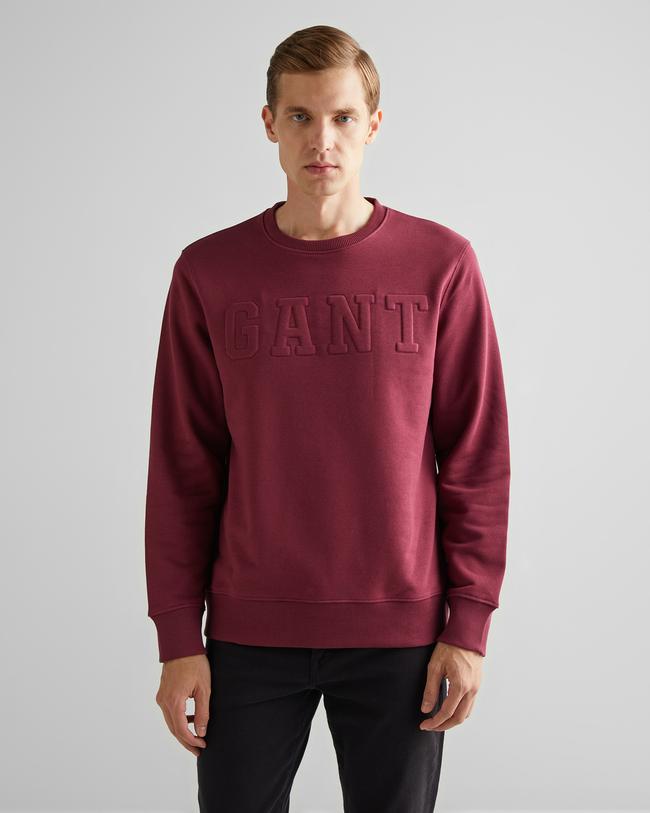  GANT Erkek Bordo Regular Fit Bisiklet Yaka Logolu Sweatshirt