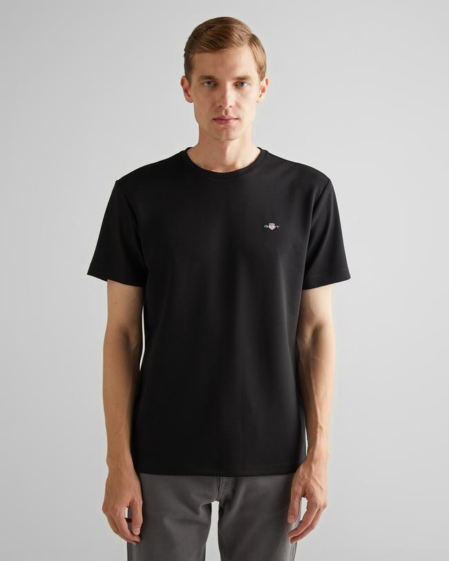  GANT Erkek Siyah Relaxed Fit Bisiklet Yaka T-Shirt
