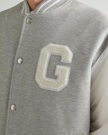  GANT Erkek Gri Relaxed Fit Hakim Yaka Logolu Bomber Ceket
