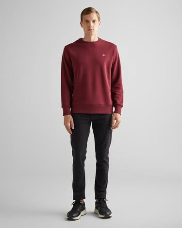  GANT Erkek Bordo Regular Fit Bisiklet Yaka Sweatshirt