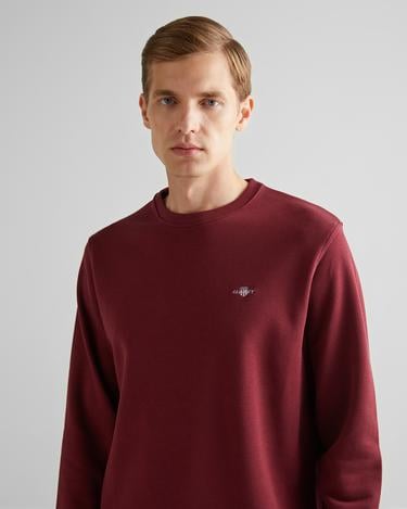  GANT Erkek Bordo Regular Fit Bisiklet Yaka Sweatshirt