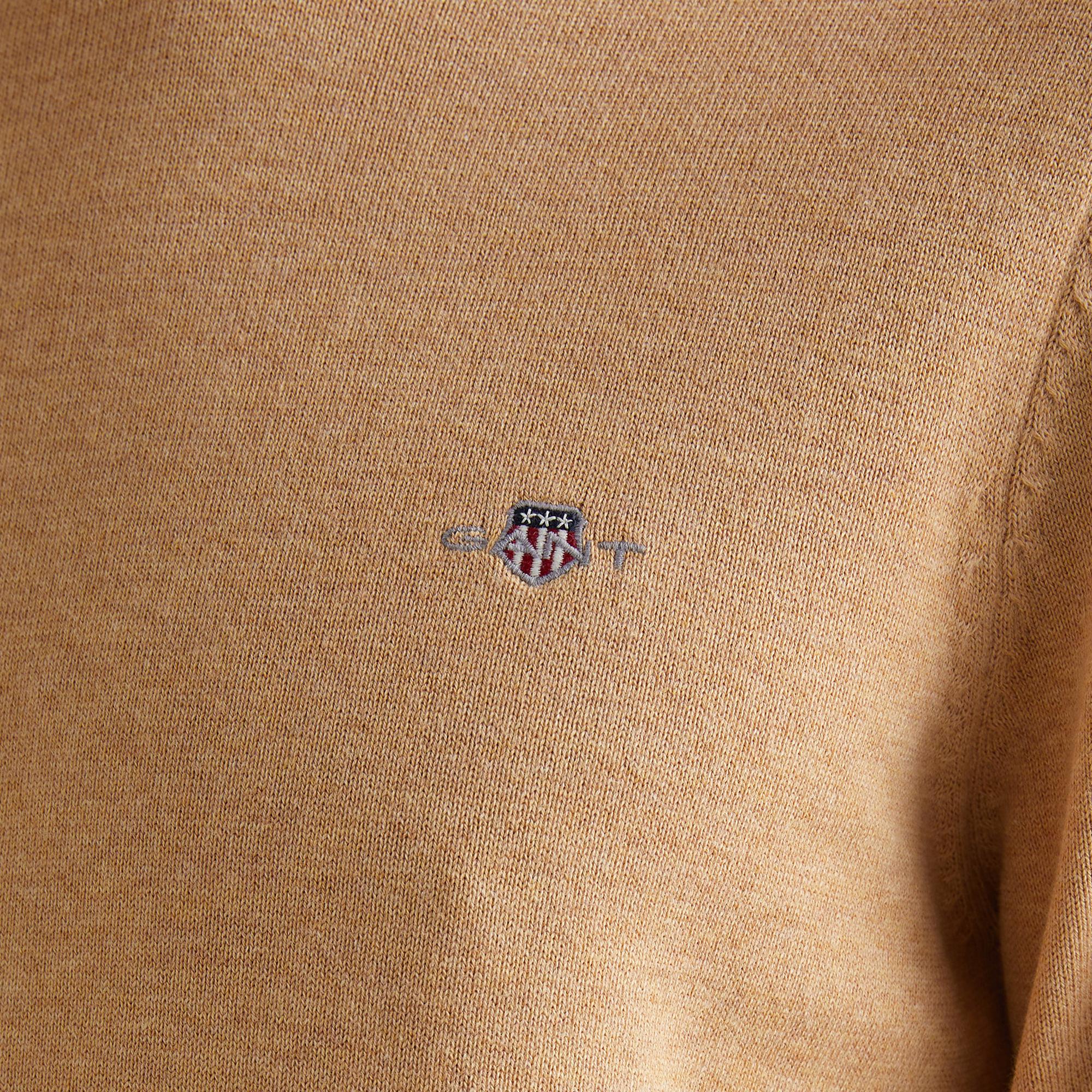 GANT Erkek Kahverengi Regular Fit Bisiklet Yaka Kazak