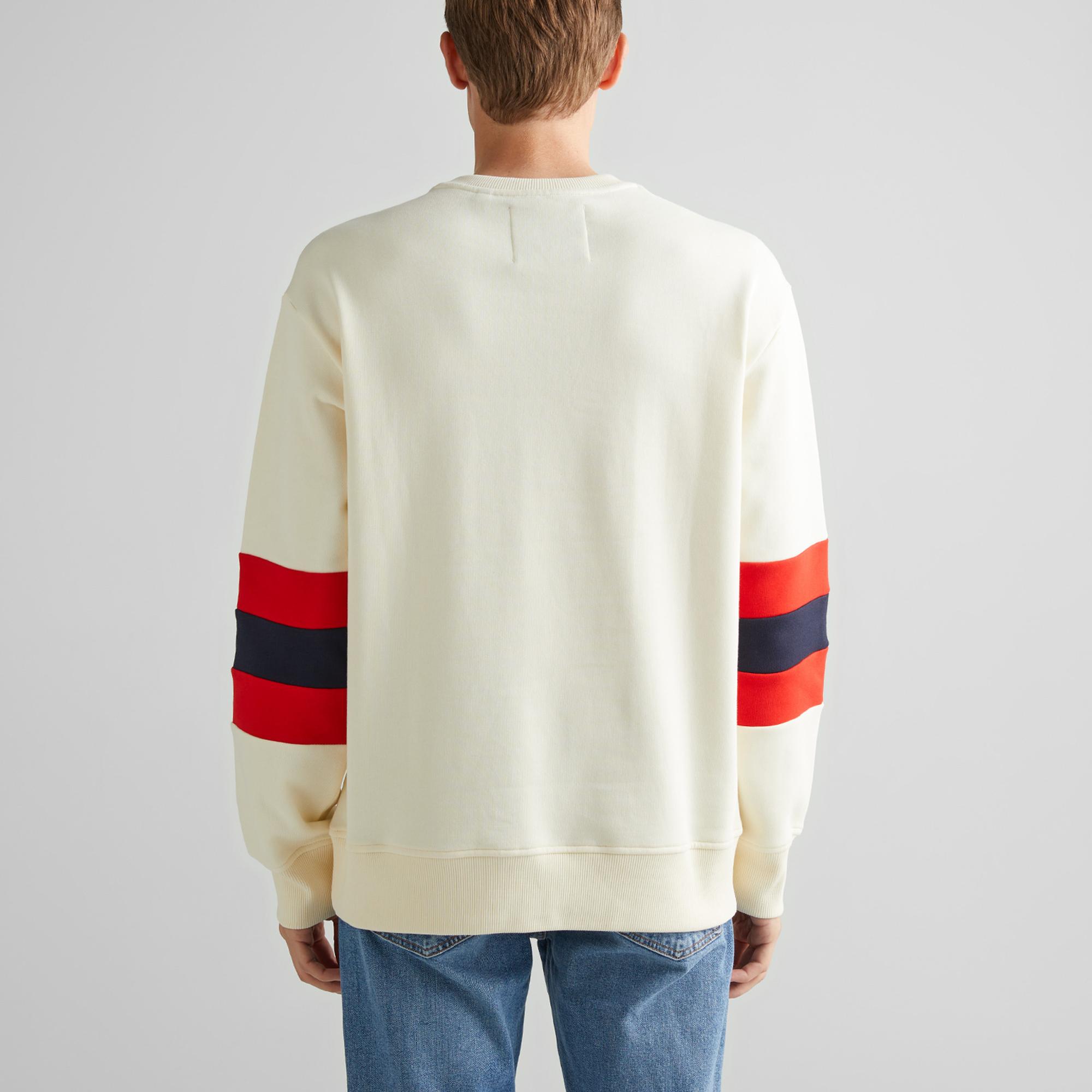 GANT Erkek Krem Relaxed Fit Bisiklet Yaka Renk Bloklu Sweatshirt