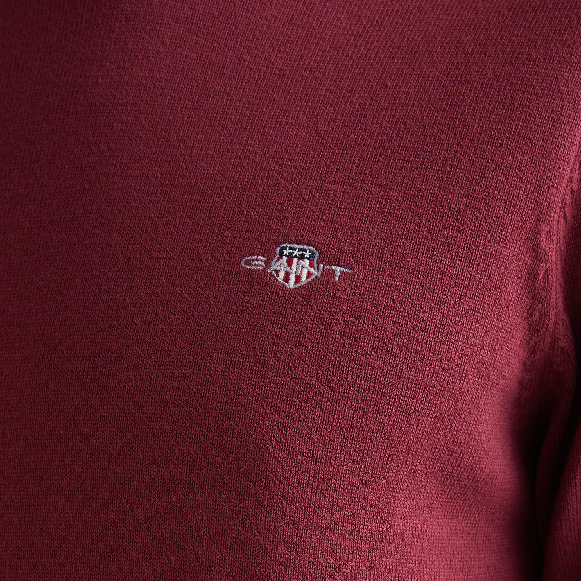 GANT Erkek Bordo Regular Fit Bisiklet Yaka Kazak