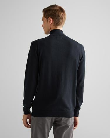  GANT Erkek Siyah Regular Fit Yarım Fermuarlı Kazak