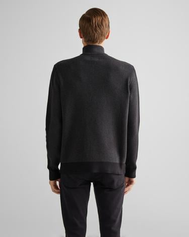  GANT Erkek Siyah Relaxed Fit Yarım Fermuarlı Renk Bloklu Kazak