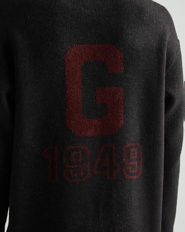  GANT Erkek Siyah Relaxed Fit Bisiklet Yaka Logolu Kazak