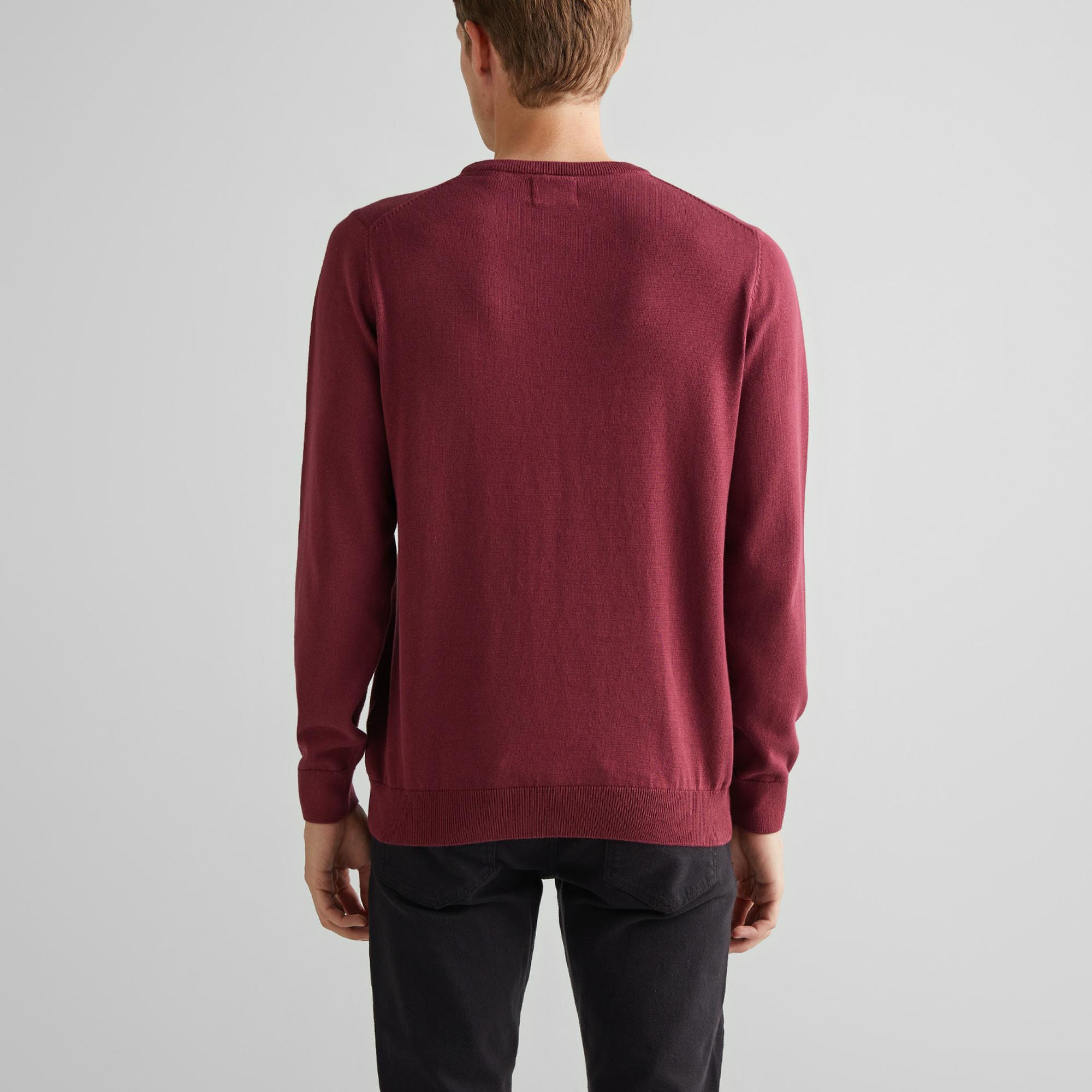 GANT Erkek Bordo Regular Fit Bisiklet Yaka Kazak