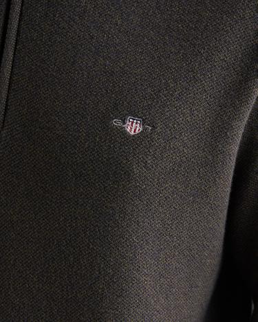  GANT Erkek Yeşil Relaxed Fit Yarım Fermuarlı Renk Bloklu Kazak