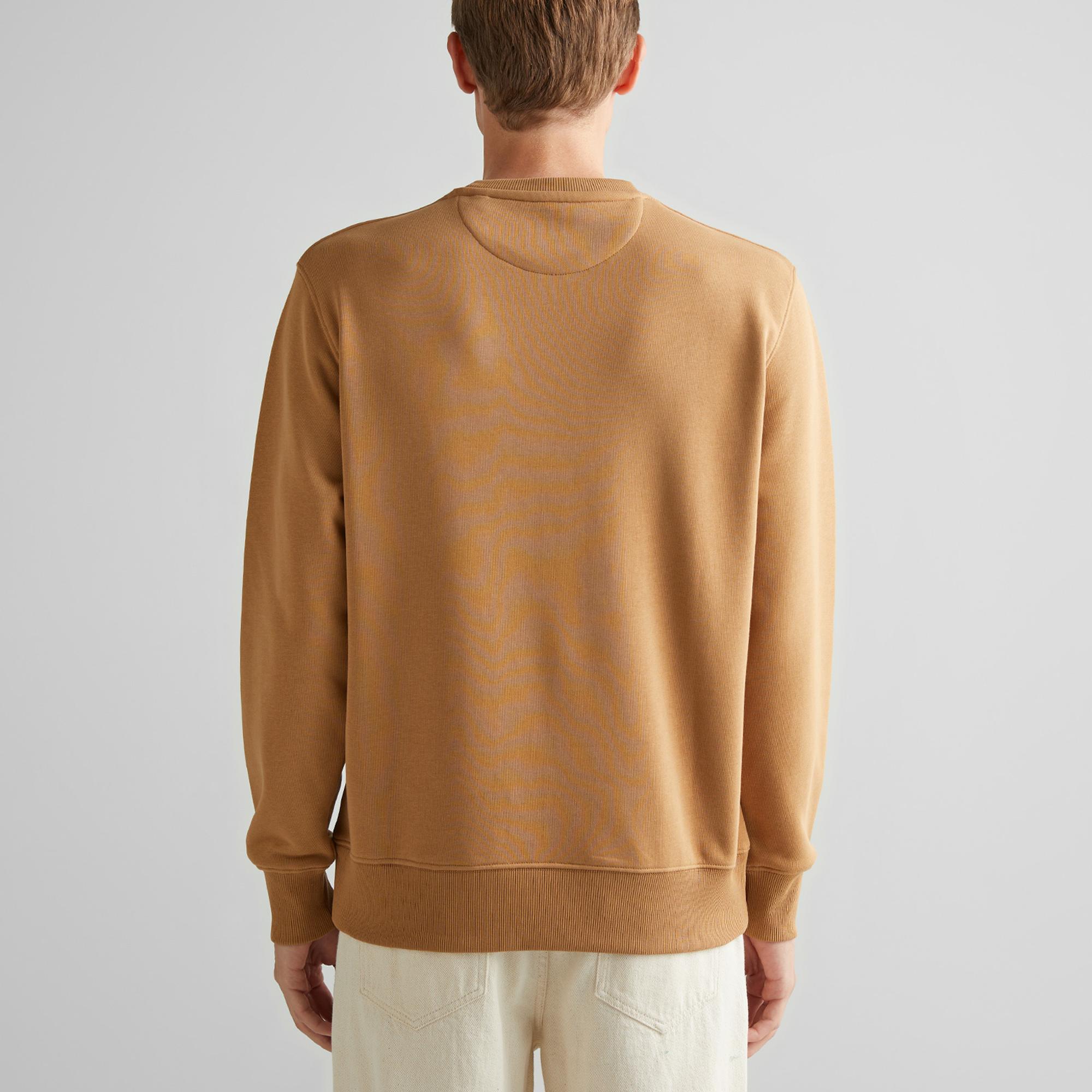 GANT Erkek Kahverengi Regular Fit Bisiklet Yaka Sweatshirt