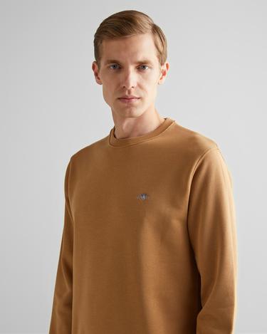  GANT Erkek Kahverengi Regular Fit Bisiklet Yaka Sweatshirt