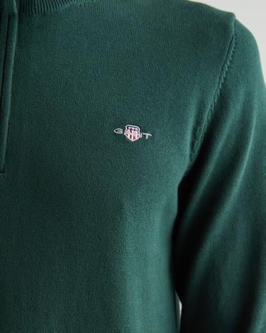  GANT Erkek Yeşil Regular Fit Yarım Fermuarlı Kazak