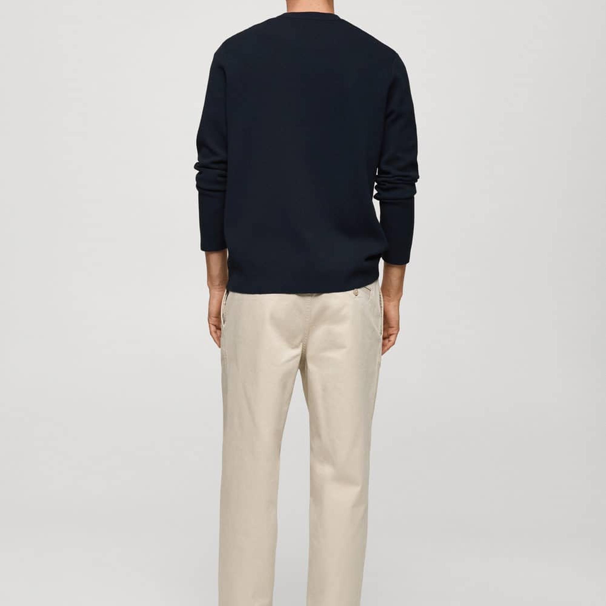 Mango Erkek Regular Kesim Orta Kalınlıkta Triko Kazak Lacivert