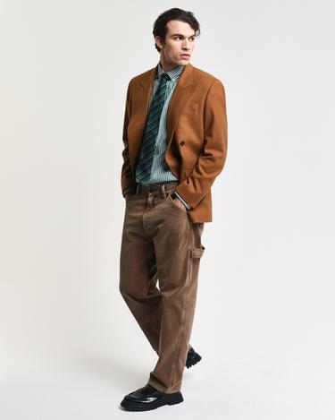  GANT Erkek Yeşil Regular Fit Düğmeli Yaka Çizgili Gömlek