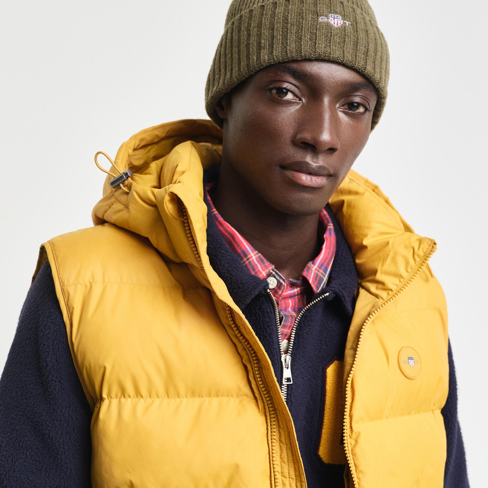 GANT Erkek Sarı Kapüşonlu Yelek